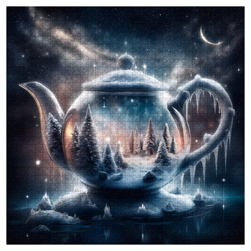 Snowlit Teapot Jigsaw Puzzle 1000 Piece
